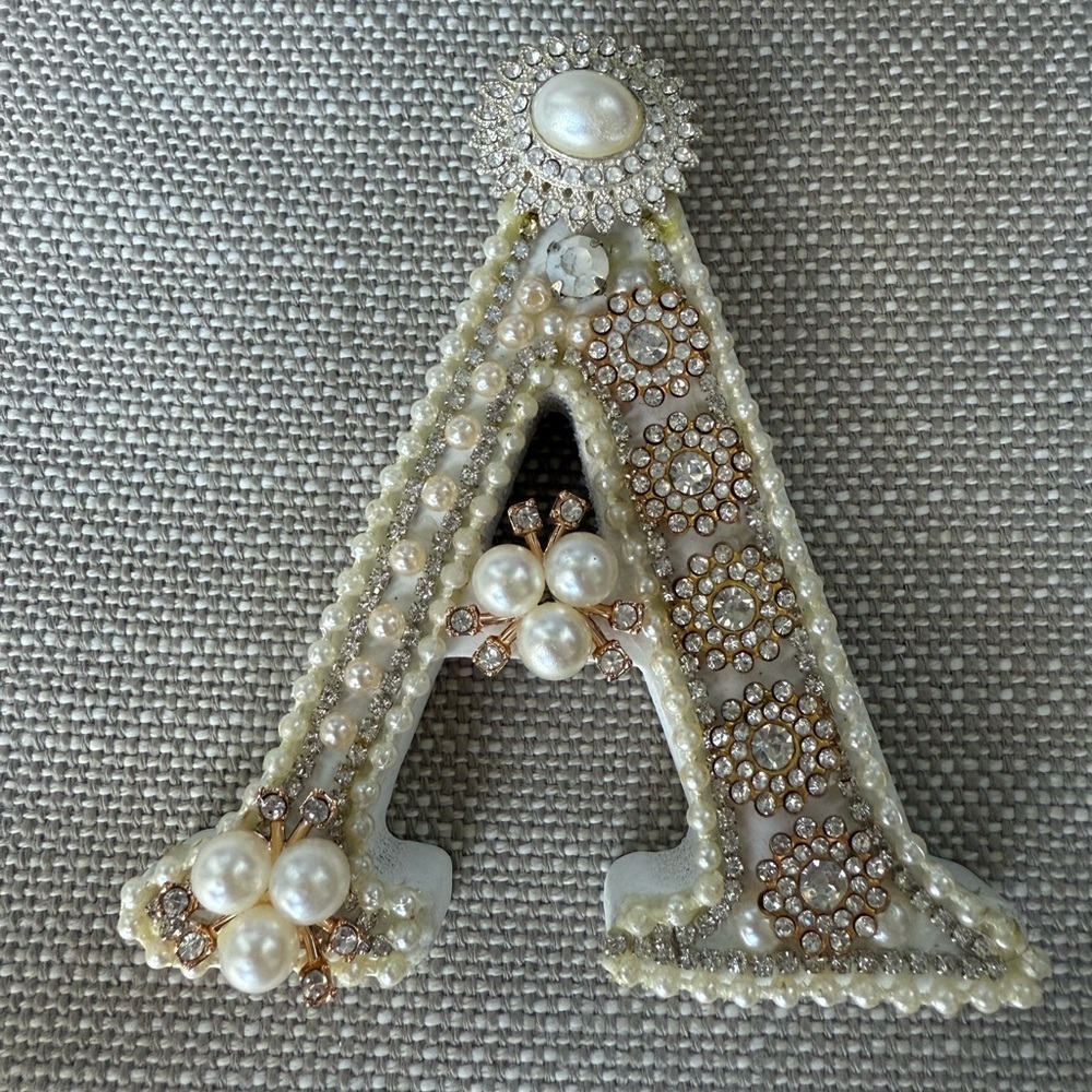Custom Rhinestone Letter Decor Sparkly Wall or‎ Table Initials, Handmade Crystal
